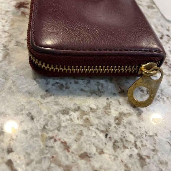 MARC BY MARC JACOBS Long Wallet Leather Maroon Ladies 3.5” X 8” - Picture 3 of 9